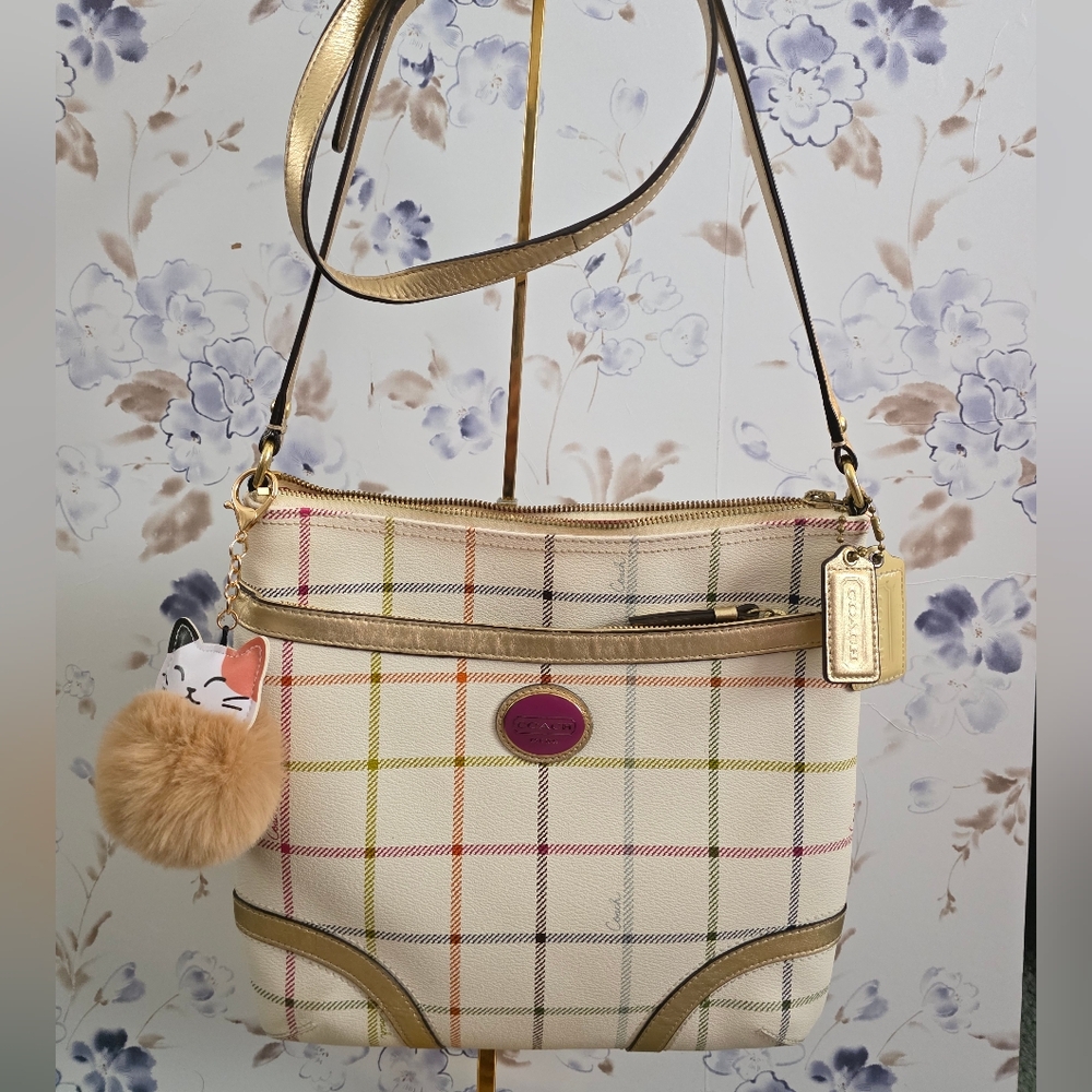 Coach Tattersal Crossbody File Bag